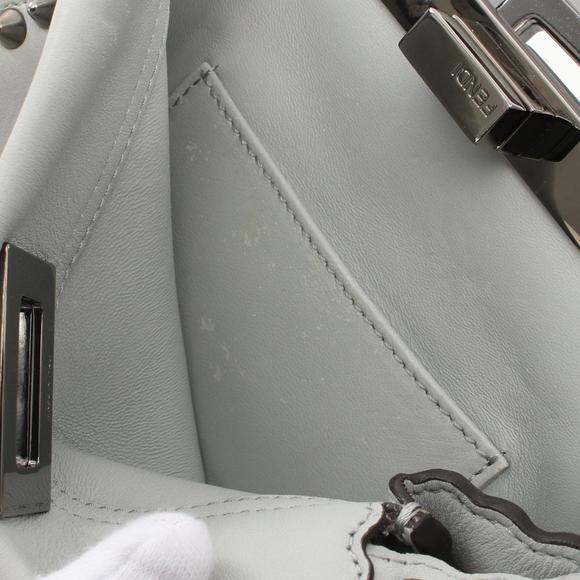 Fendi Mini Peekaboo Handbag Leather Grey - Picture 5 of 10
